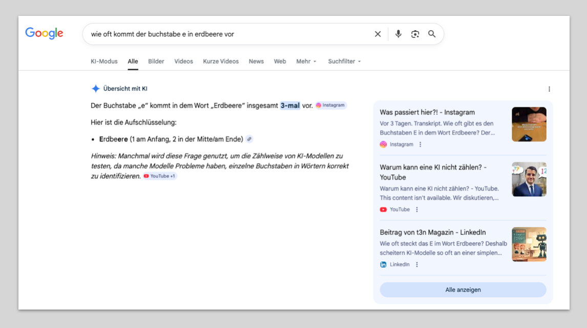 Google-Fail zur Lage der Erdbeeren